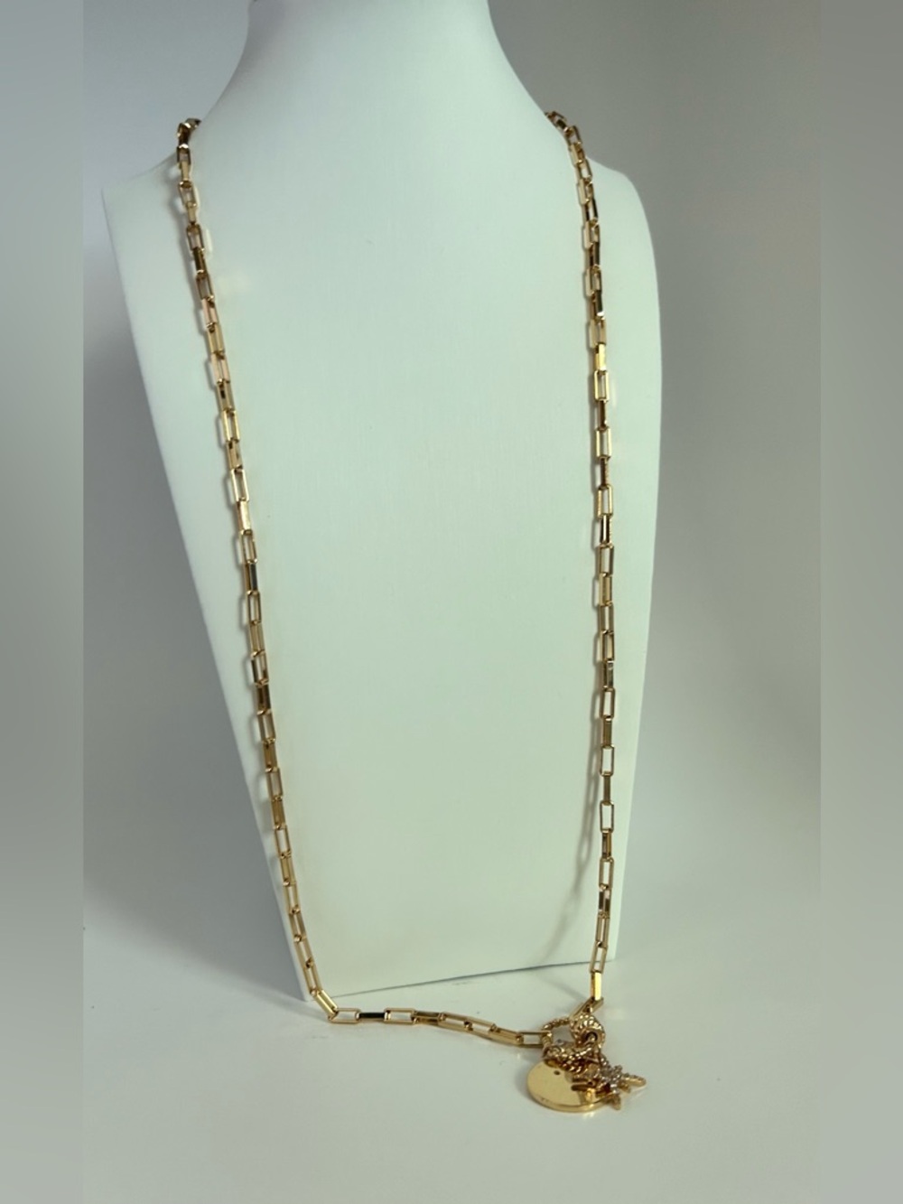 ettika Gold Starburst Crystal & Disc Charm Pendant Necklace - Picture 9 of 9